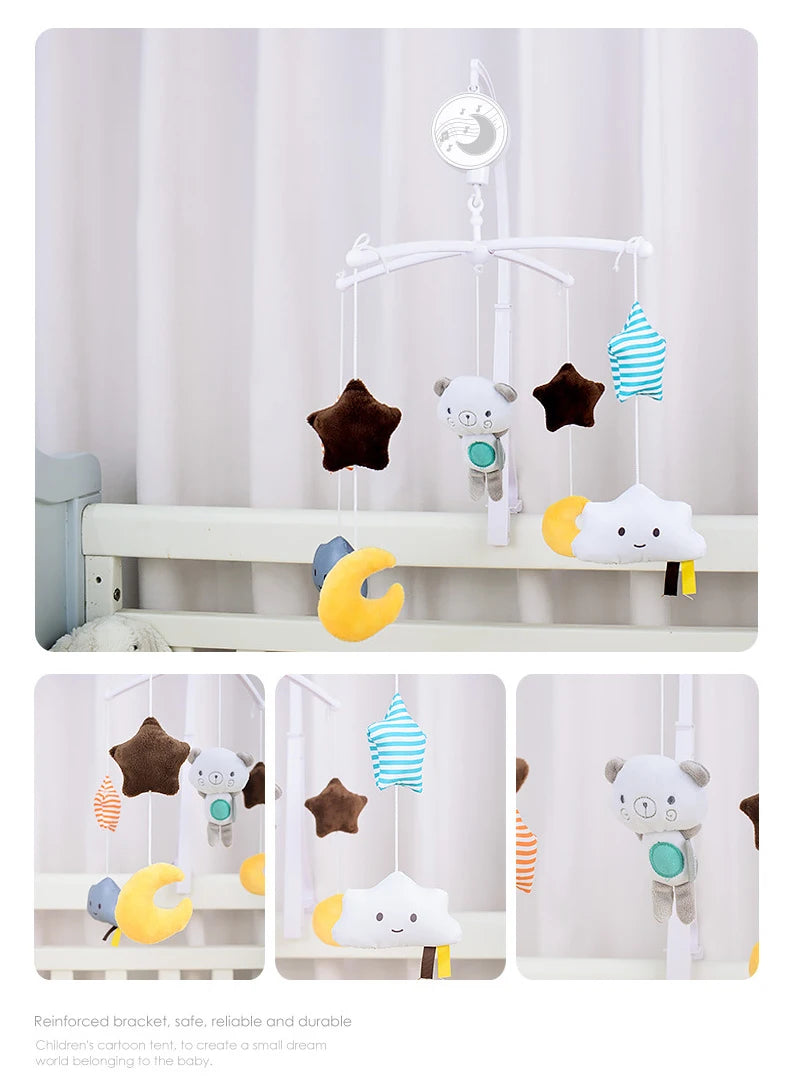 Black and White Animal Crib Mobile with Music