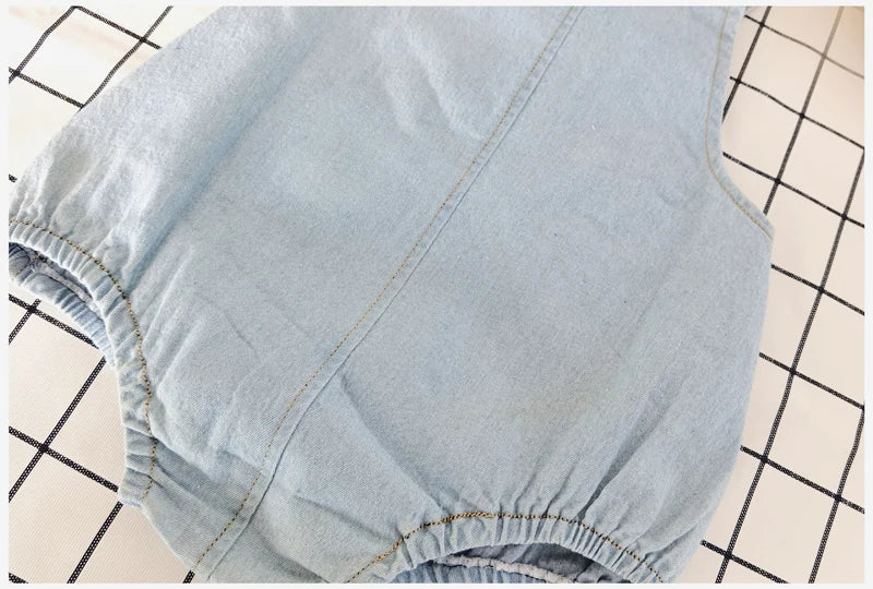 Cute Tiger Denim Baby Jumpsuit