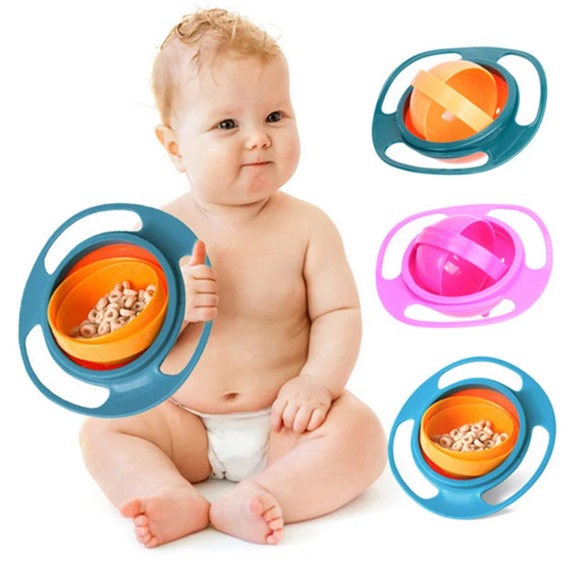Spill-Proof 360° Gyro Bowl for Babies & Kids – No Mess, No Stress!