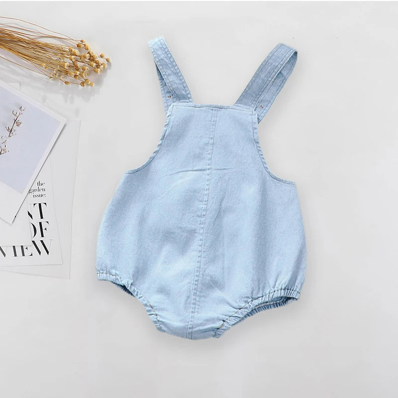 Cute Tiger Denim Baby Jumpsuit