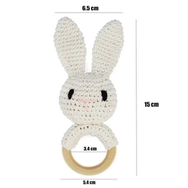 Crochet Animal Rattle Bracelet and Wooden Teethe