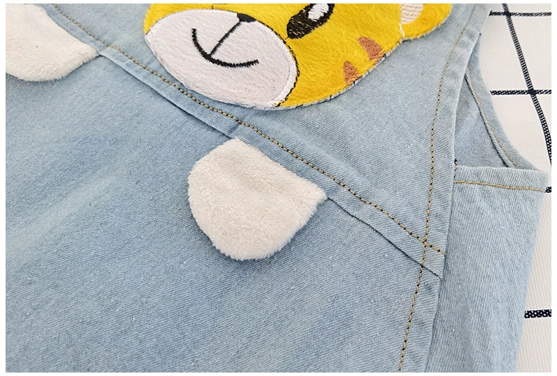 Cute Tiger Denim Baby Jumpsuit