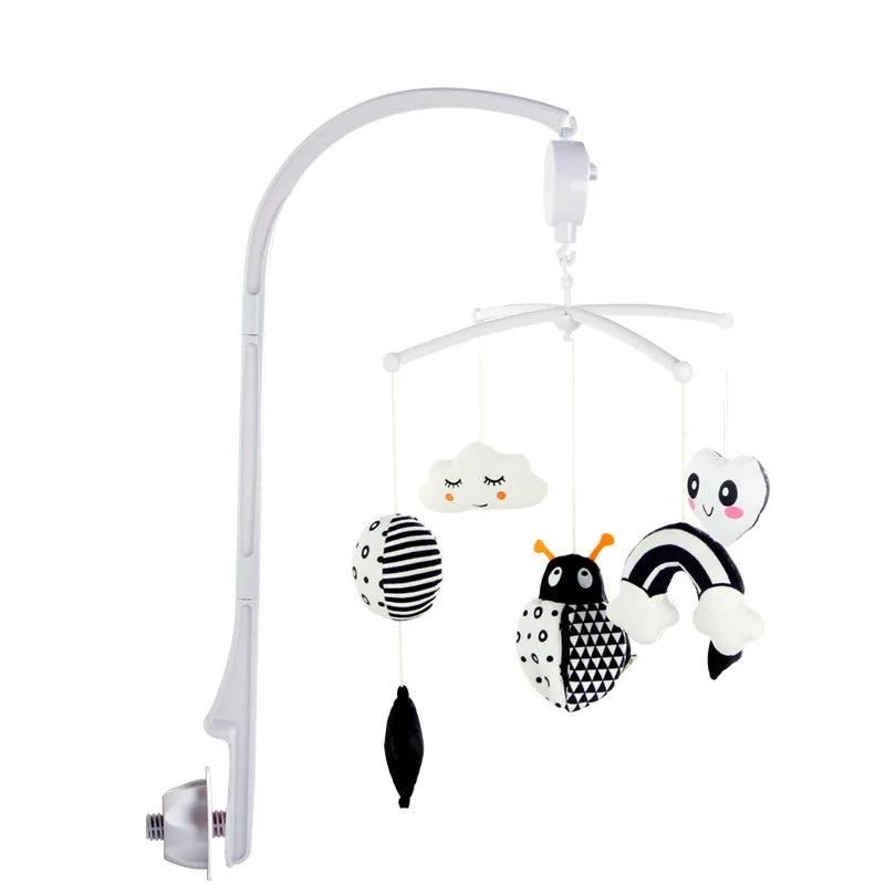Black and White Animal Crib Mobile with Music