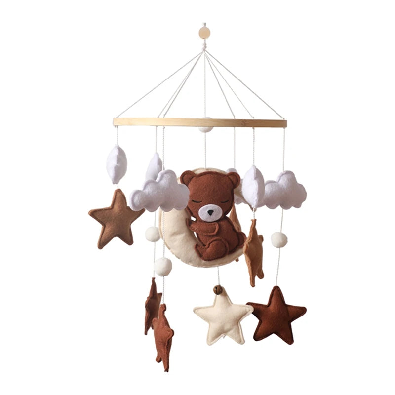 Wooden Baby Crib Mobile with Music Box