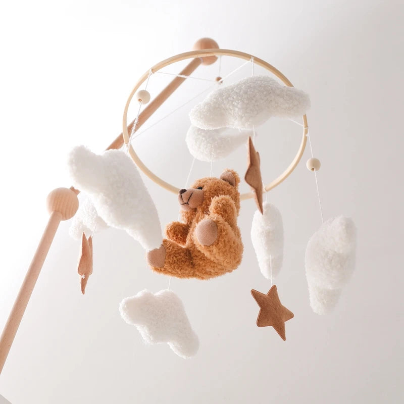 Wooden Baby Crib Mobile with Music Box