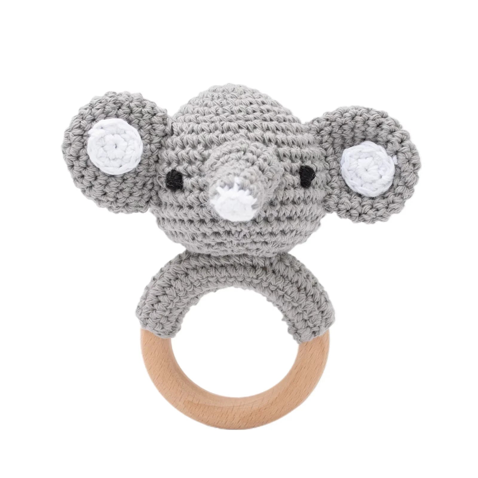 Soft Crochet Baby Rattle &amp; Wooden Teether