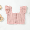 Striped Flutter Sleeve Summer Set
