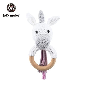 Crochet Animal Rattle Bracelet and Wooden Teethe