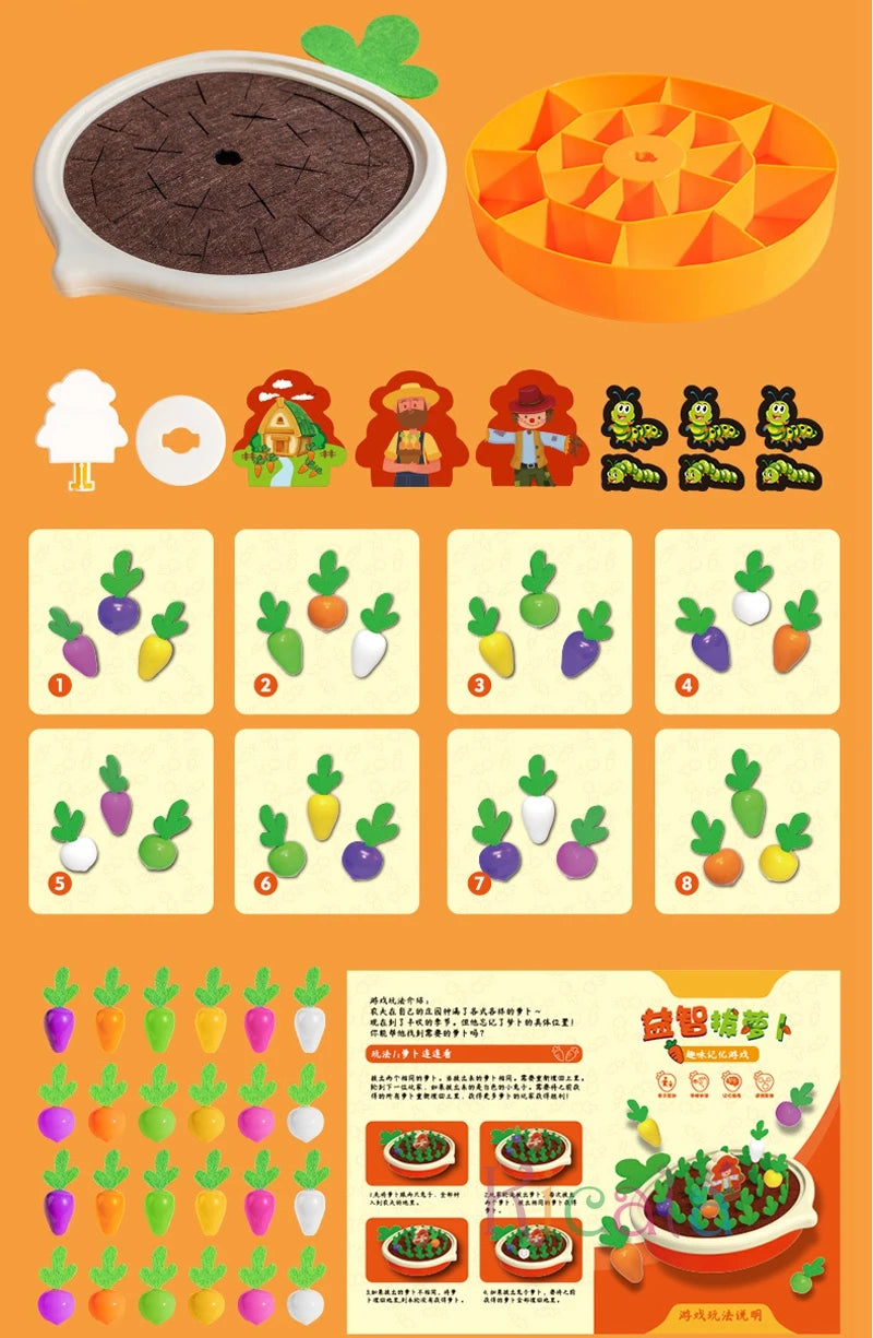 Shape Sorting Montessori Carrot Pulling Toy