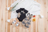 2-Piece Baby Outfit – Cute Plaid Bear Bodysuit and Suspender Shorts