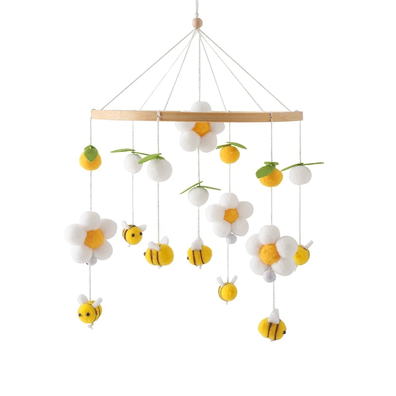 Wooden Baby Crib Mobile with Music Box
