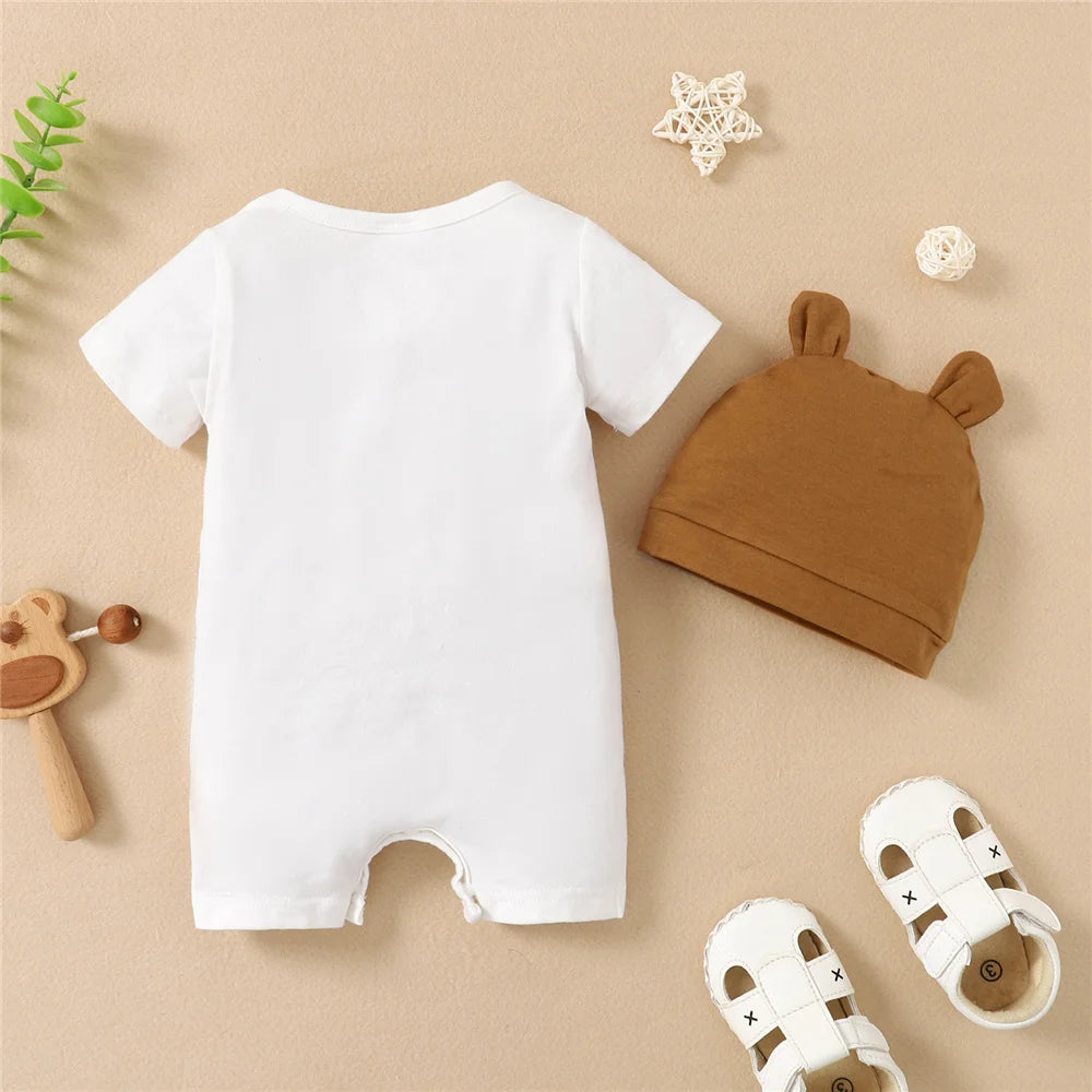 Panda-Themed Baby Romper and Hat Set