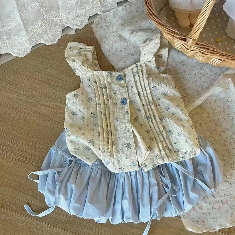 Korean Style Floral Summer Outfit for Girls