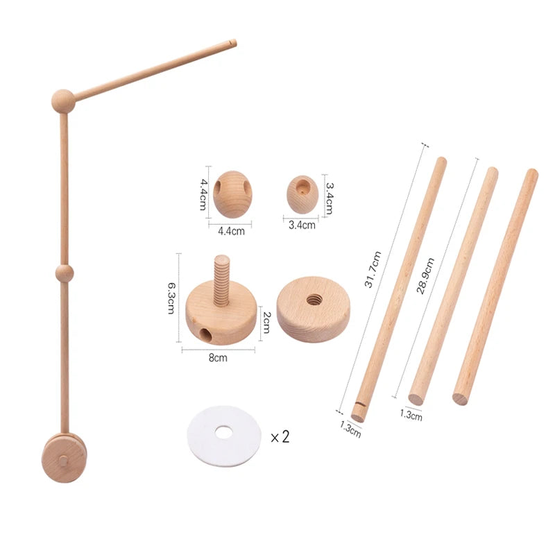 Wooden Baby Crib Mobile with Music Box