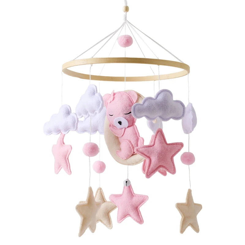 Wooden Baby Crib Mobile with Music Box