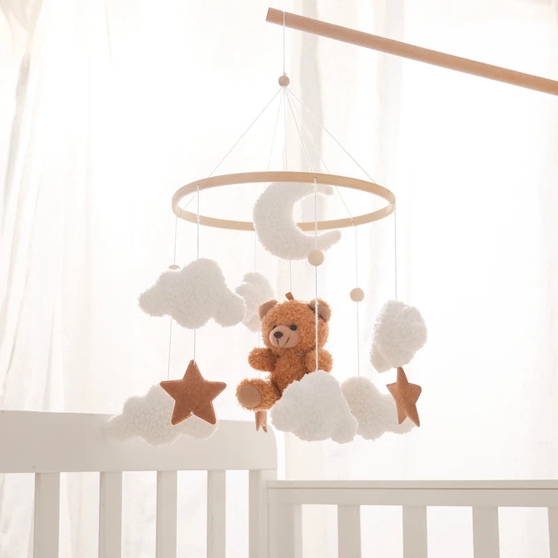 Wooden Baby Crib Mobile with Music Box