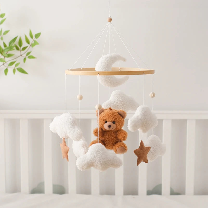 Wooden Baby Crib Mobile with Music Box