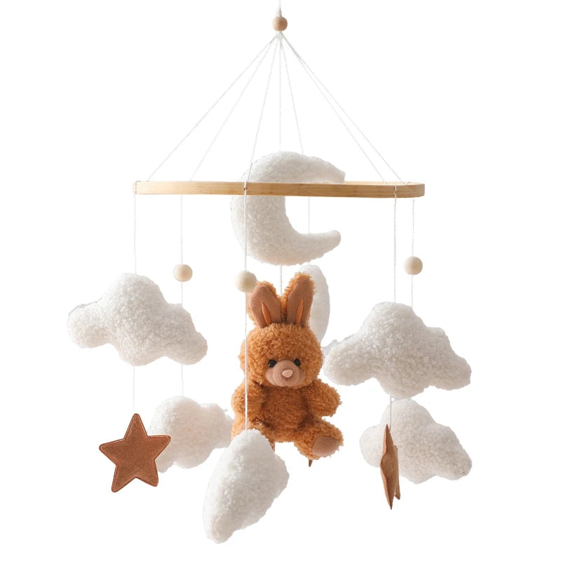 Wooden Baby Crib Mobile with Music Box