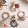 Crochet Animal Rattle Bracelet and Wooden Teethe