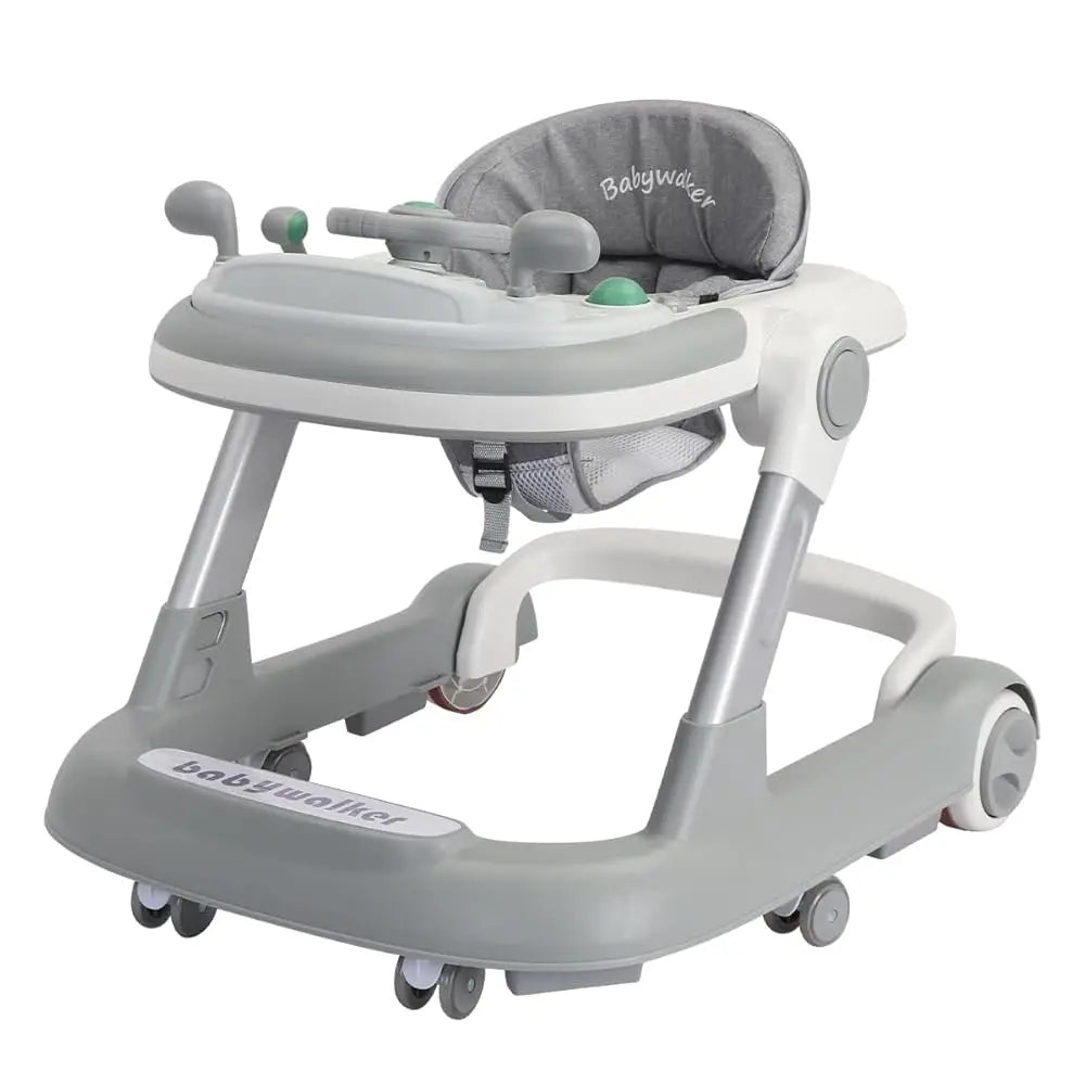 2-in-1 Baby Push Walker with Tray and Music