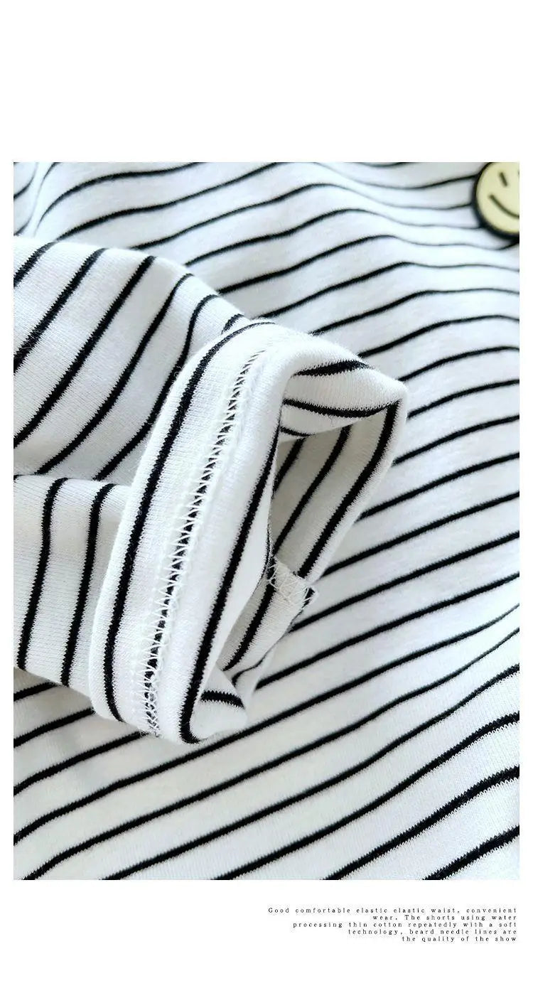 Striped Long Sleeve Cotton Tee for Kids and Toddlers
