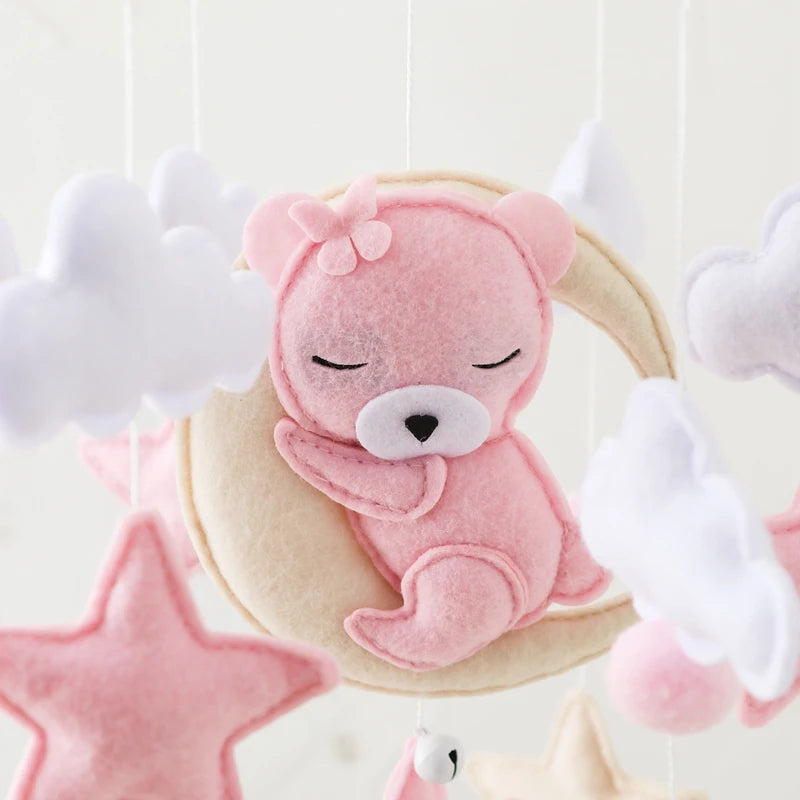 Wooden Baby Crib Mobile with Music Box
