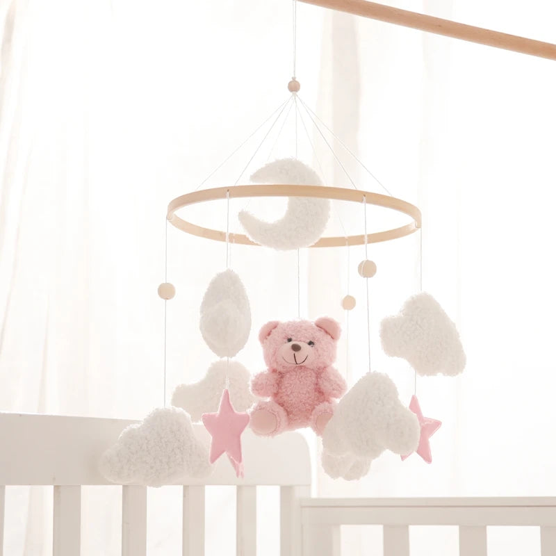Wooden Baby Crib Mobile with Music Box
