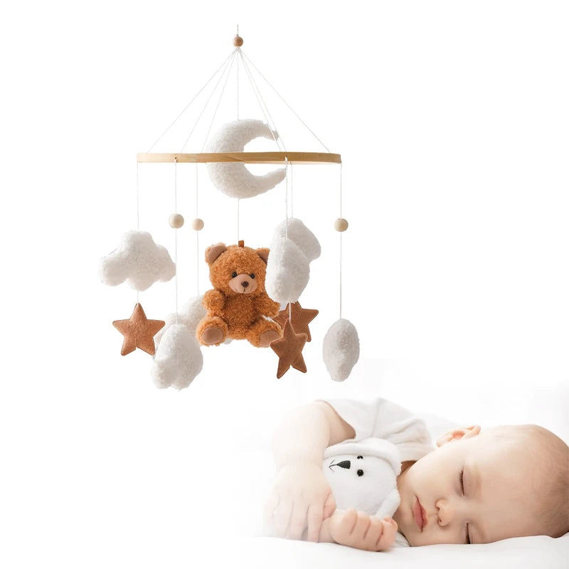 Wooden Baby Crib Mobile with Music Box