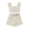 Striped Flutter Sleeve Summer Set