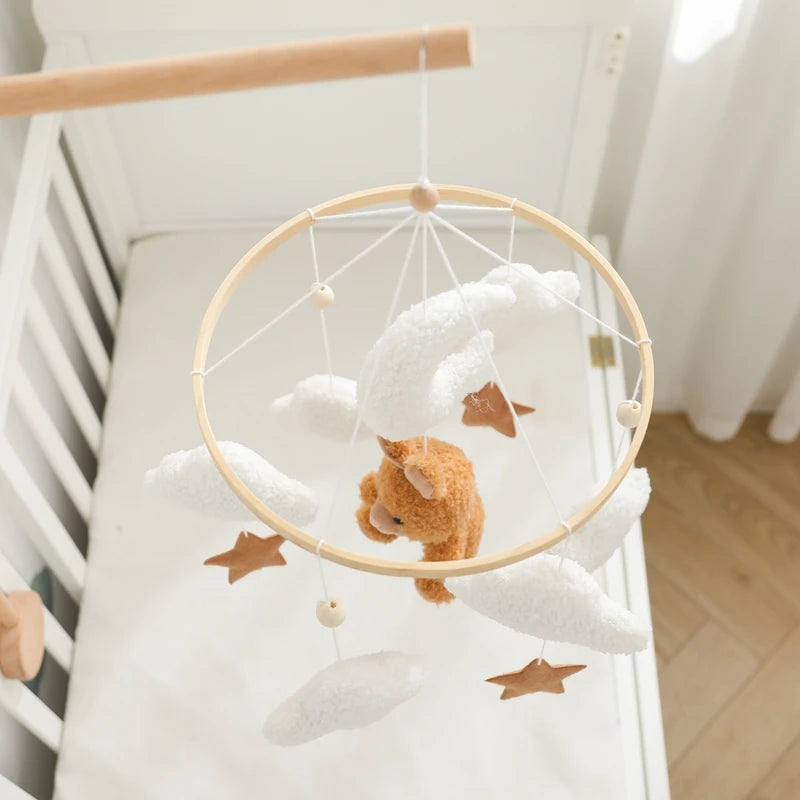 Wooden Baby Crib Mobile with Music Box