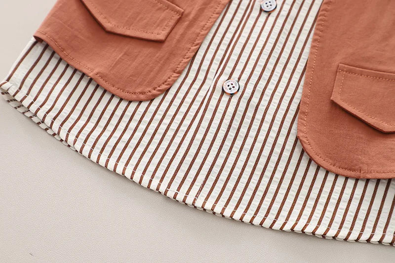 Summer Cotton Shirt and Shorts Outfit Set for Toddlers