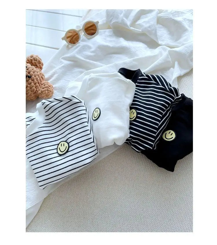 Striped Long Sleeve Cotton Tee for Kids and Toddlers