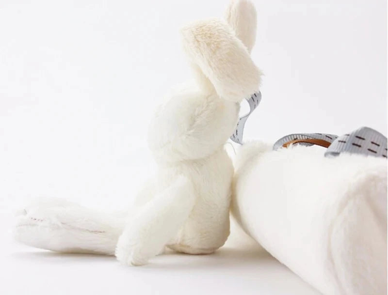 Rabbit Hand Bell Soft Hanging Baby Plush Toy for Car Seat and Stroller