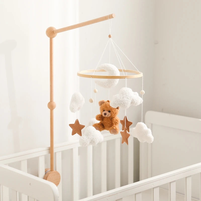 Wooden Baby Crib Mobile with Music Box