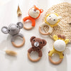 Crochet Animal Rattle Bracelet and Wooden Teethe