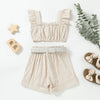 Striped Flutter Sleeve Summer Set