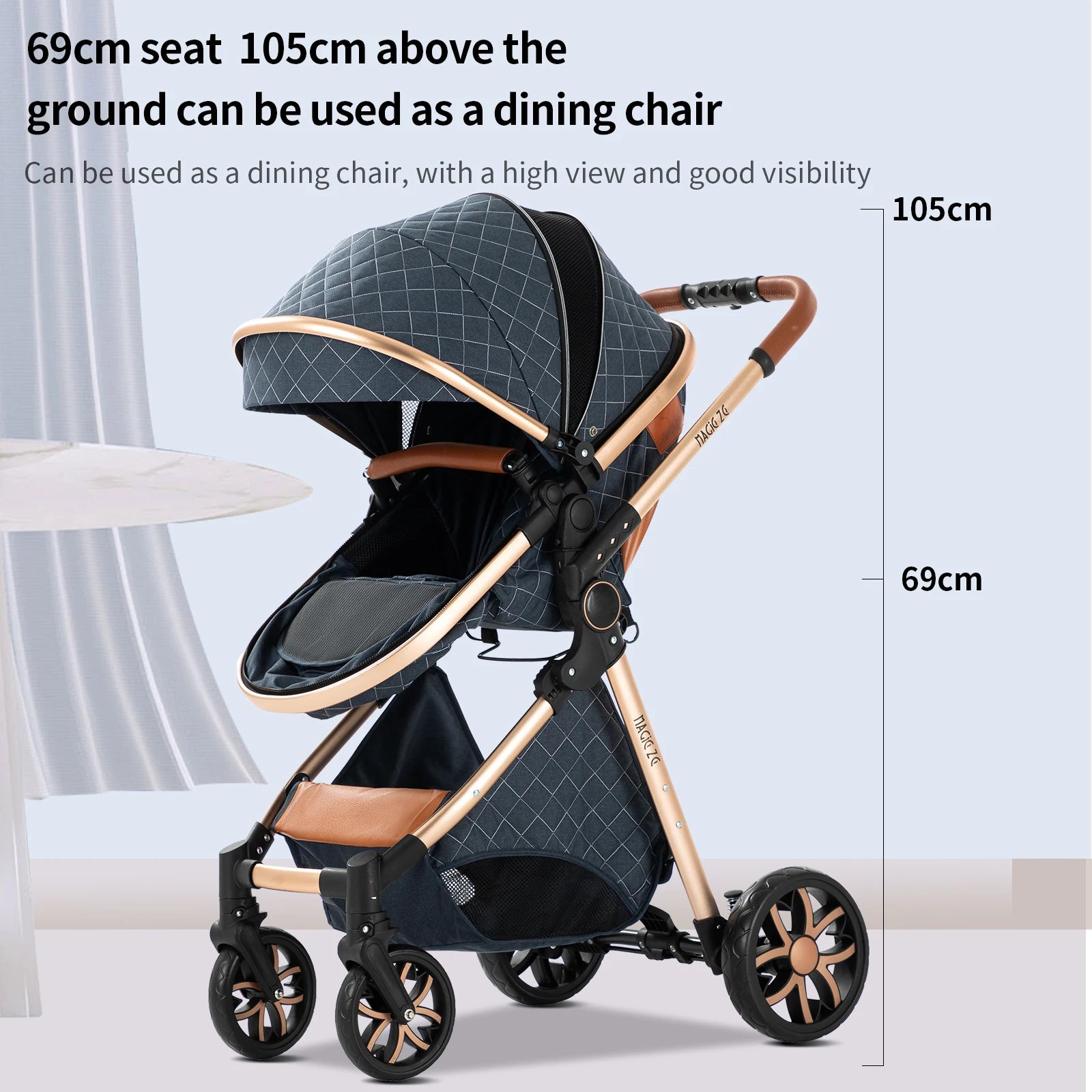 3-in-1 Foldable Luxury Baby Stroller