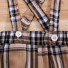 2-Piece Baby Outfit – Cute Plaid Bear Bodysuit and Suspender Shorts