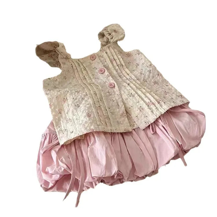Korean Style Floral Summer Outfit for Girls