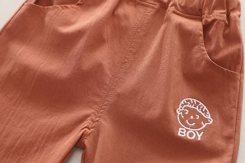 Summer Cotton Shirt and Shorts Outfit Set for Toddlers