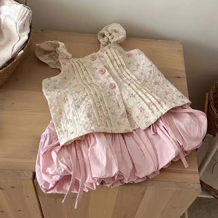 Korean Style Floral Summer Outfit for Girls