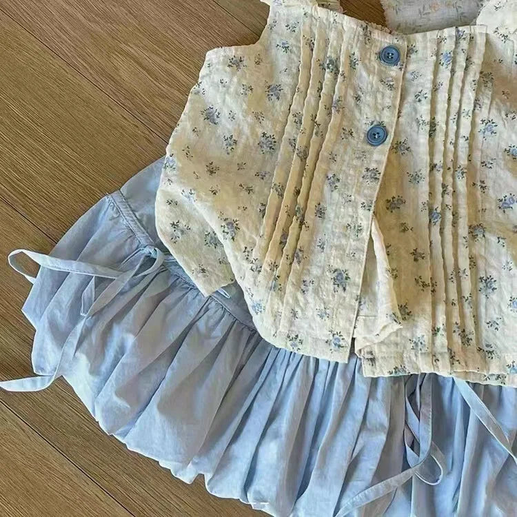 Korean Style Floral Summer Outfit for Girls