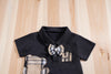 2-Piece Baby Outfit – Cute Plaid Bear Bodysuit and Suspender Shorts