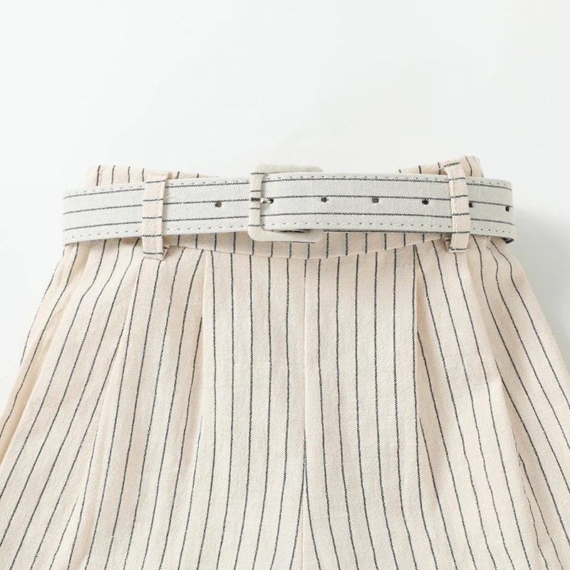 Striped Flutter Sleeve Summer Set