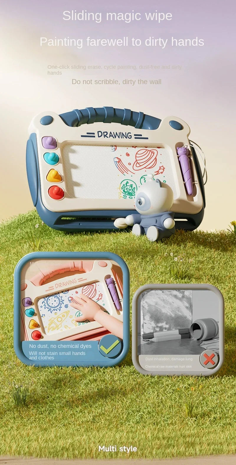 Magnetic Drawing Board for Kids