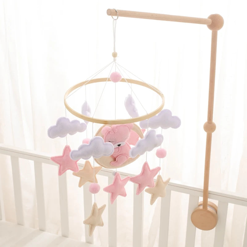 Wooden Baby Crib Mobile with Music Box