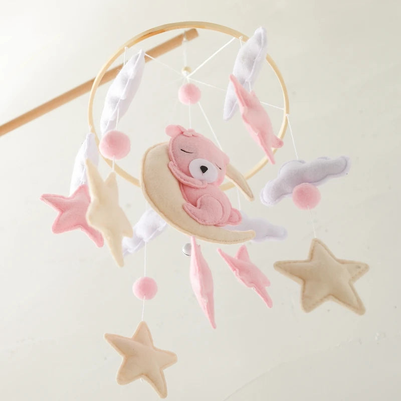 Wooden Baby Crib Mobile with Music Box