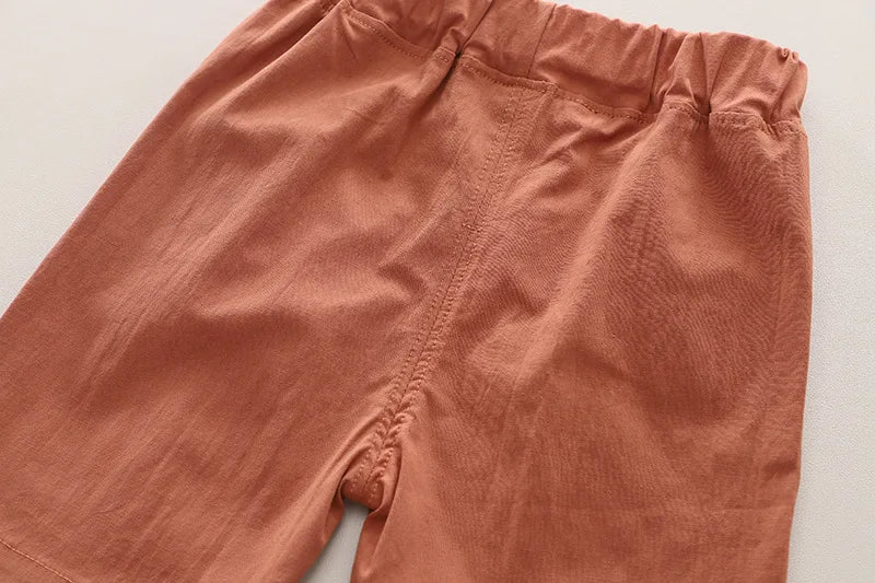 Summer Cotton Shirt and Shorts Outfit Set for Toddlers