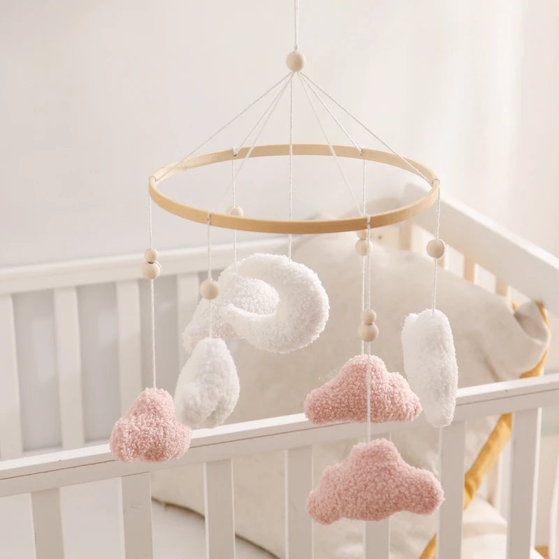 Wooden Baby Crib Mobile with Music Box