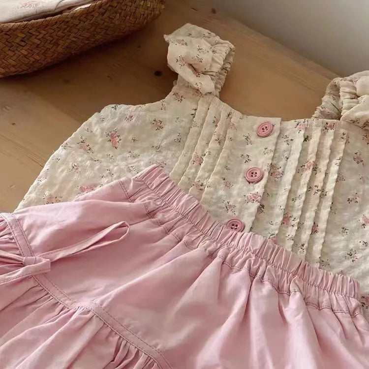 Korean Style Floral Summer Outfit for Girls